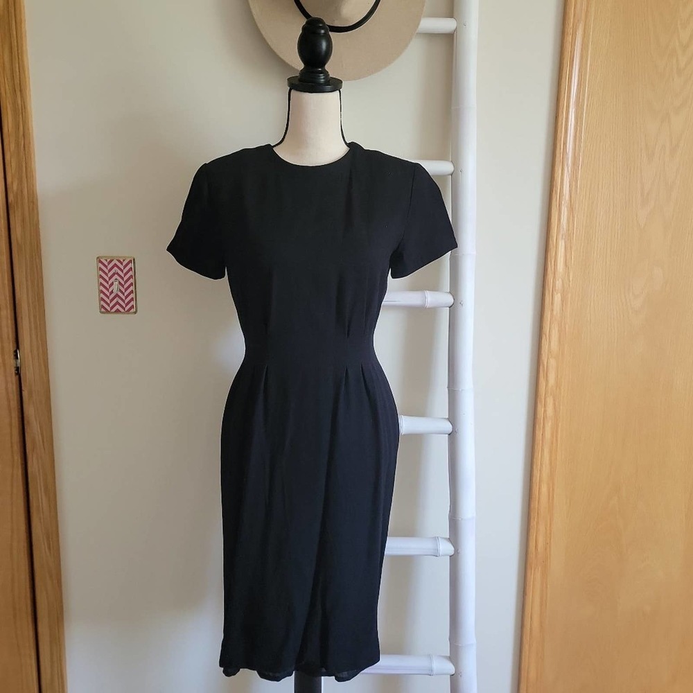 Vintage Bichon Sara Edwards LBD Linen Dress Sz 6